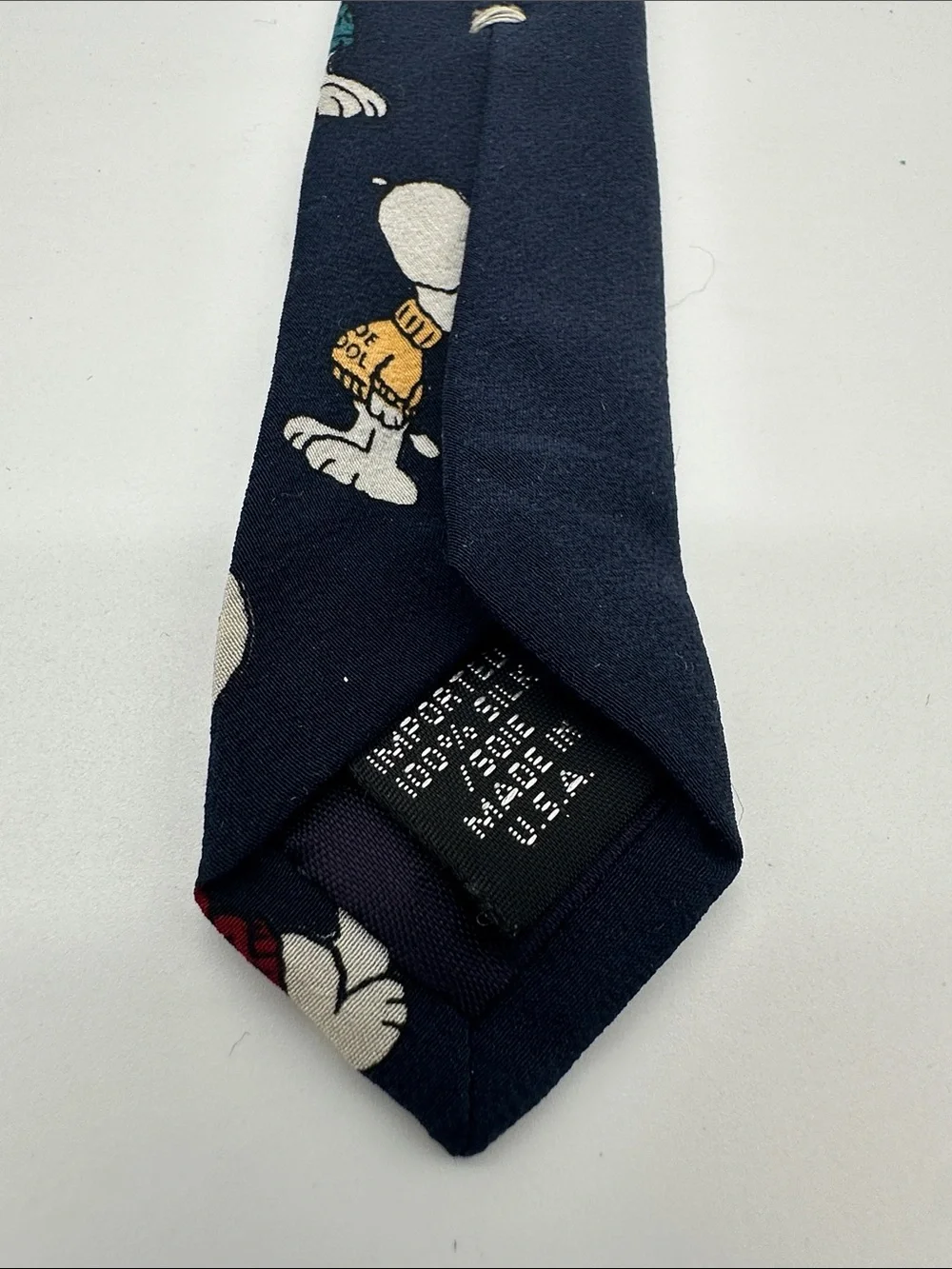 Peanuts Snoopy 'Joe Cool' Navy Blue Tie with Multicolor Snoopy Motif